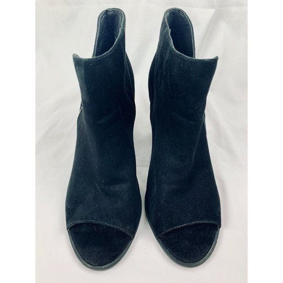 CARLOS BY CARLOS SANTANA BLACK ANKLE BOOTIE OPEN TOE FAUX SUEDE SIZE 11 M - Picture 2 of 5